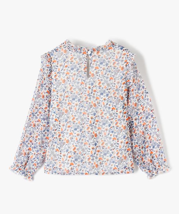 Blouse fille  en voile imprimé à manches longues et volants vue3 - GEMO (ENFANT) - GEMO