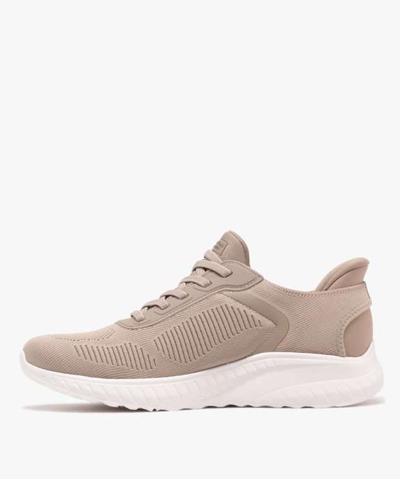 Baskets femme souples à enfiler avec semelle à rainures Slip ins Bobsquad - Skechers vue3 - SKECHERS - GEMO