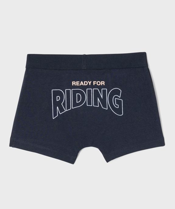 Boxers en coton biologique avec inscriptions sportives garçon (lot de 2) vue4 - GEMO 4G GARCON - GEMO