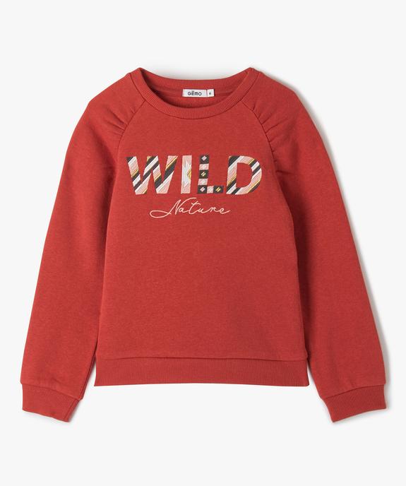 Sweat fille brodé à emmanchures fantaisie vue1 - GEMO (ENFANT) - GEMO