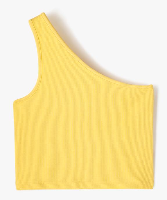 Débardeur asymétrique en maille côtelée fille vue1 - GEMO 4G FILLE - GEMO