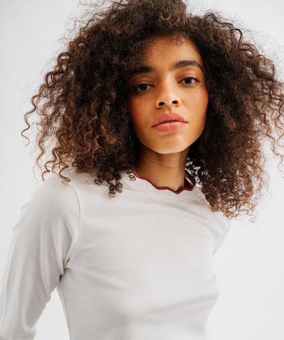 Tee-shirt col rond uni femme vue3 - GEMO(FEMME PAP) - GEMO