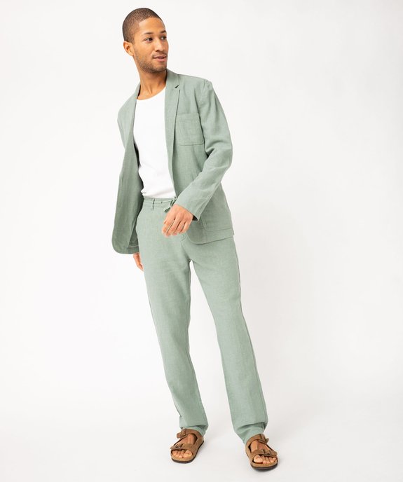 Veste de costume homme en lin mélangé vue5 - GEMO 4G HOMME - GEMO