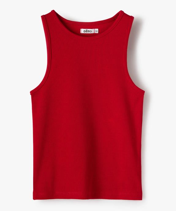 Débardeur fille ado côtelé en coton stretch vue2 - GEMO (JUNIOR) - GEMO