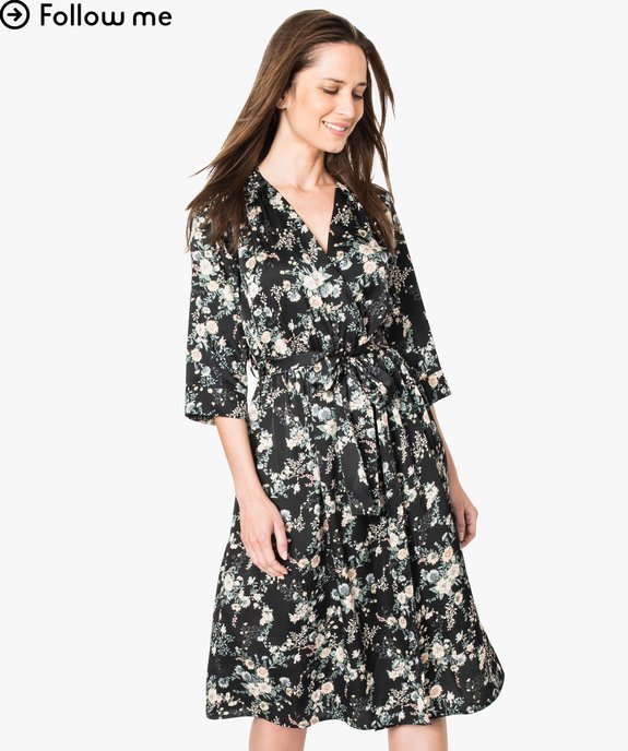 Robe kimono à imprimé fleuri vue1 - FOLLOW ME 2 - GEMO