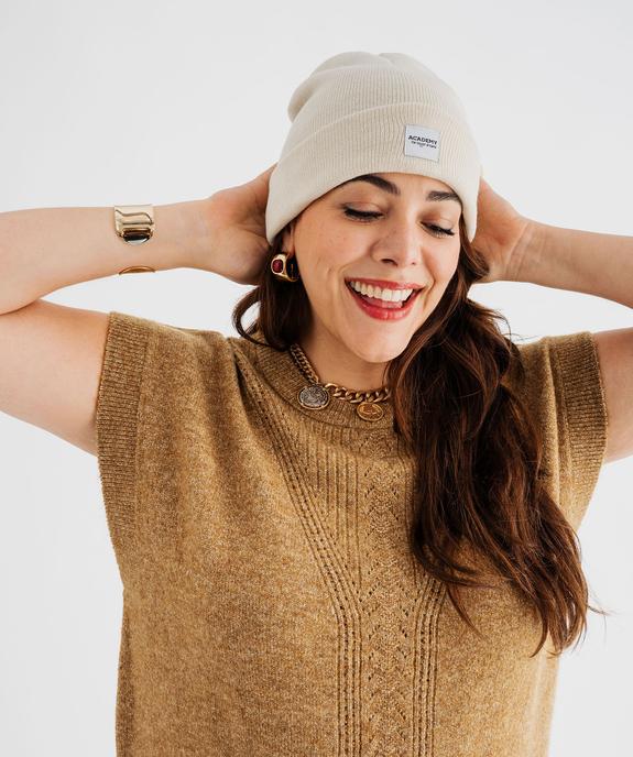 Pull sans manches avec maille ajourée sur l’avant femme grande taille vue2 - GEMO (G TAILLE) - GEMO