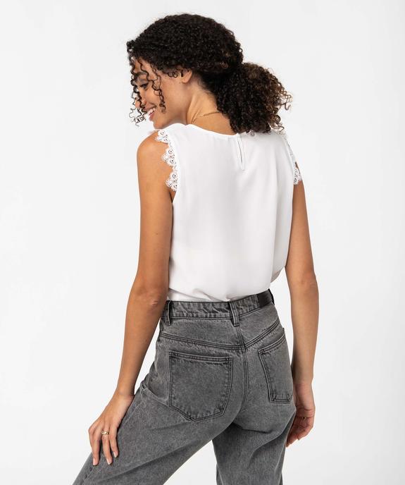 Blouse femme sans manches en crêpe et dentelle vue3 - GEMO(FEMME PAP) - GEMO