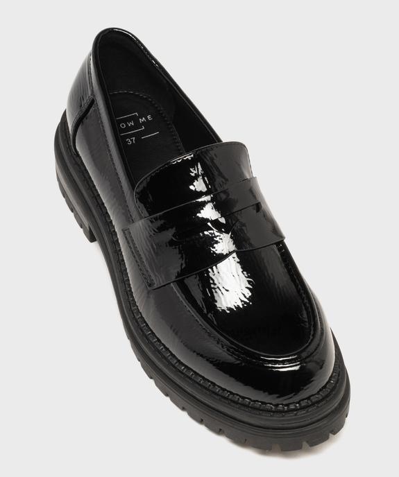 Mocassins chunky à semelle crantée et tige vernie femme - Follow Me vue5 - FOLLOW ME - GEMO