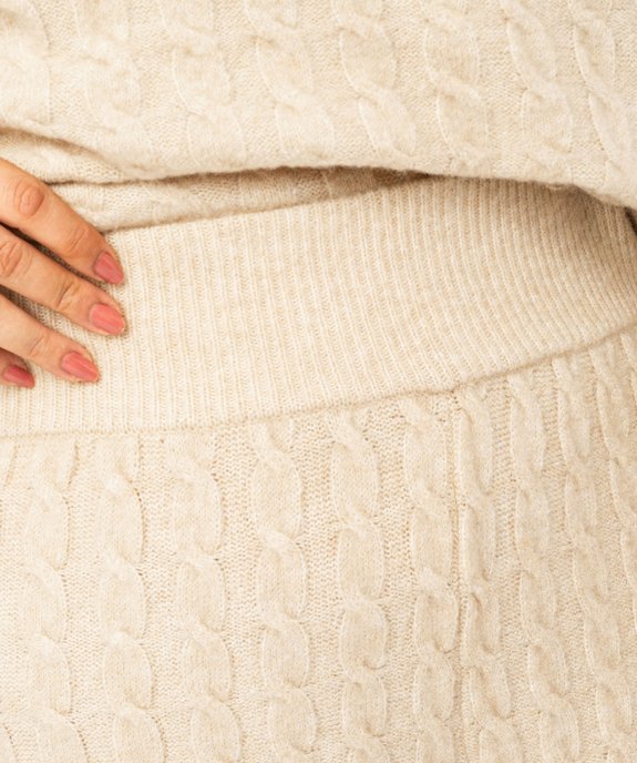 Pantalon large en maille torsadée femme grande taille vue2 - GEMO (G TAILLE) - GEMO