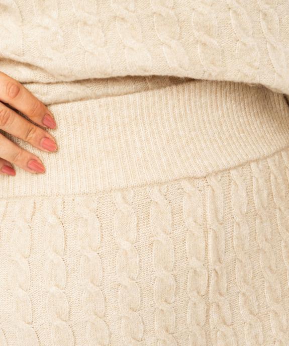 Pantalon large en maille torsadée femme grande taille vue2 - GEMO (G TAILLE) - GEMO