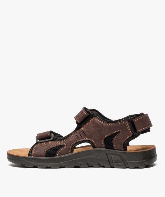 Sandales homme fermeture trois brides à scratch vue3 - GEMO (CASUAL) - GEMO