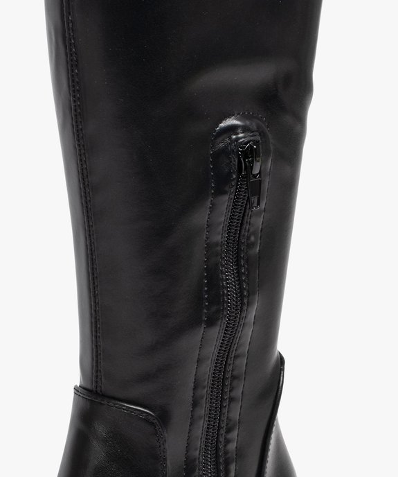 Bottes femme unies à talon carré et semelle crantée col stretch vue6 - GEMO(URBAIN) - GEMO