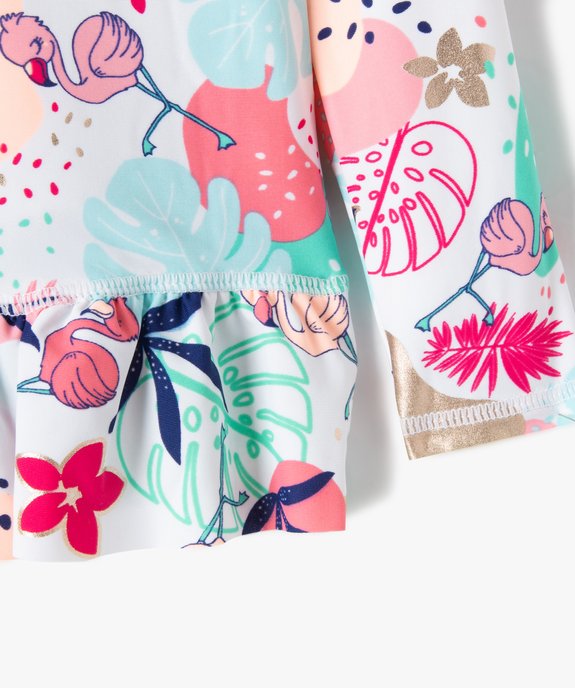 Tee-shirt anti UV bain bébé fille à motifs fleuris vue3 - GEMO(BEBE DEBT) - GEMO