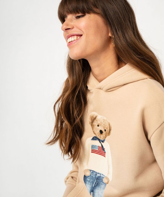 Sweat à capuche avec broderie femme - LuluCastagnette vue6 - LULU CASTAGNETTE GEMO FOR GOOD - GEMO