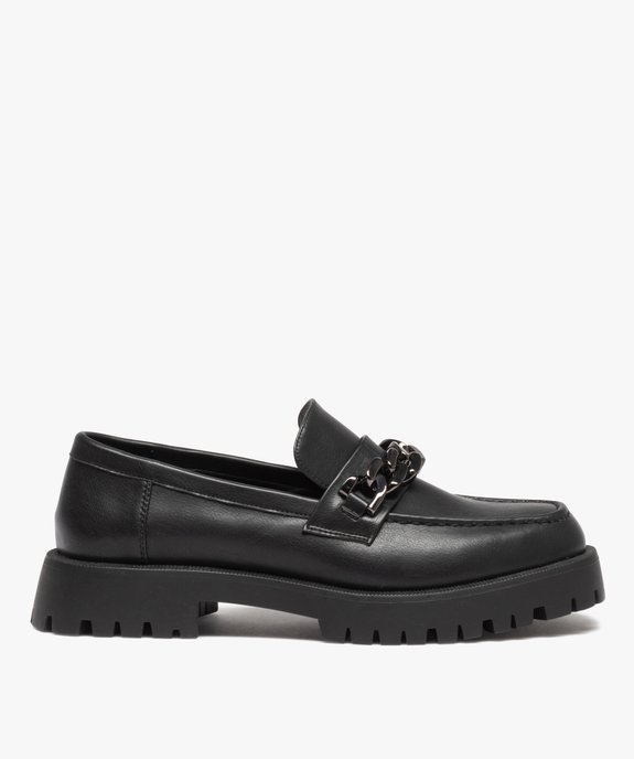 Mocassins femme unis à semelle crantée débordante vue2 - GEMO (CASUAL) - GEMO