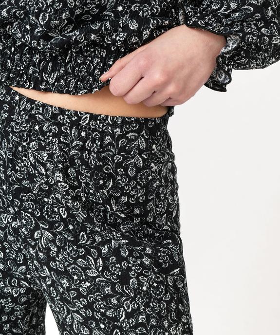 Pantalon large en maille texturée et extensible imprimé femme vue2 - GEMO(FEMME PAP) - GEMO