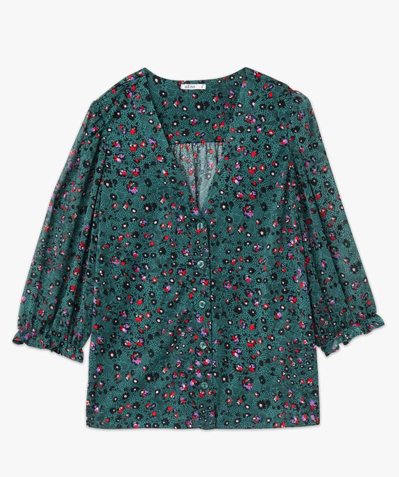 Chemise imprimée à manches 3/4 en voile femme vue4 - GEMO(FEMME PAP) - GEMO