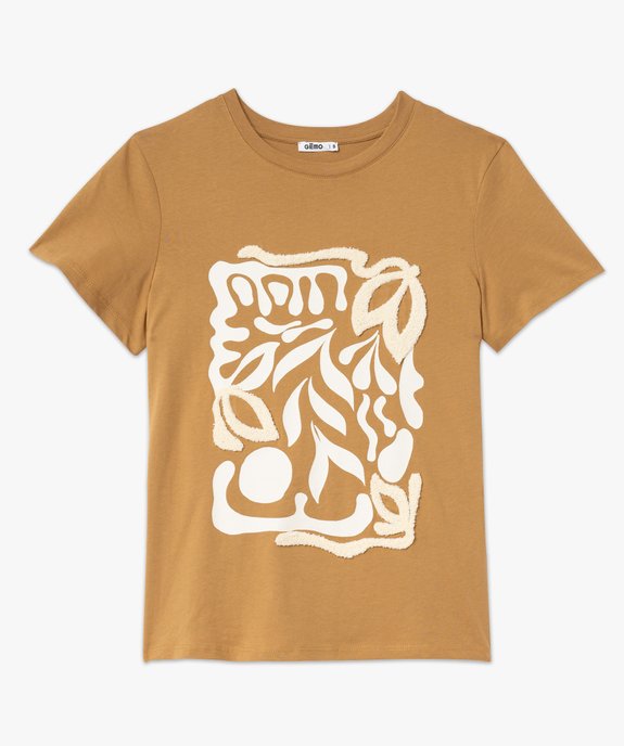 Tee-shirt à manches courtes avec motif en relief femme vue4 - GEMO(FEMME PAP) - GEMO