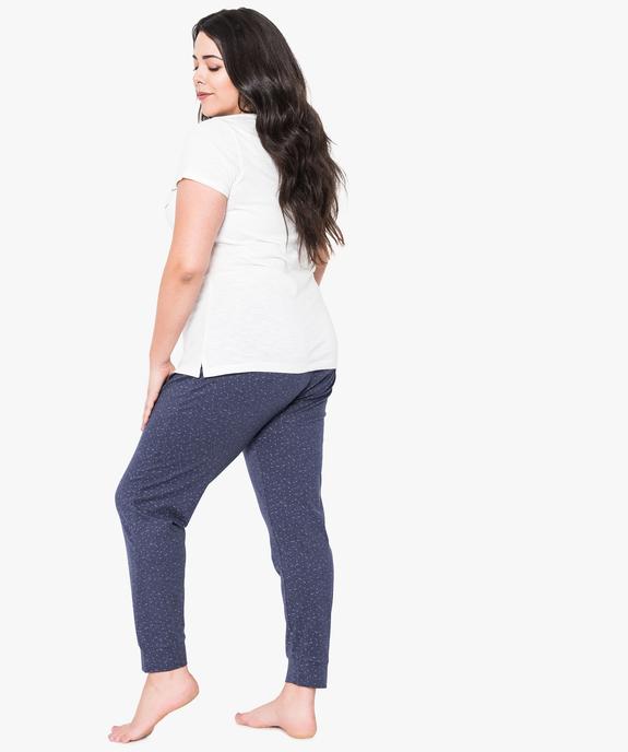 Pyjama femme 2 pièces en jersey de coton vue3 - GEMO(HOMWR FEM) - GEMO