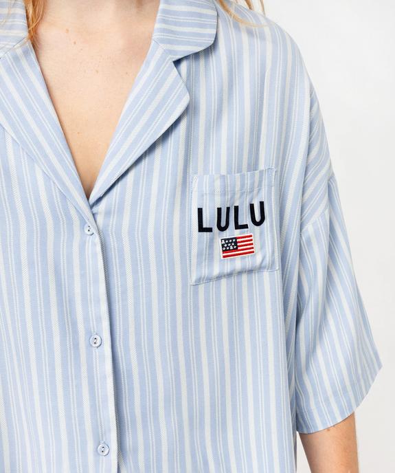 Pyjashort à rayures femme - LuluCastagnette vue6 - LULUCASTAGNETTE - GEMO