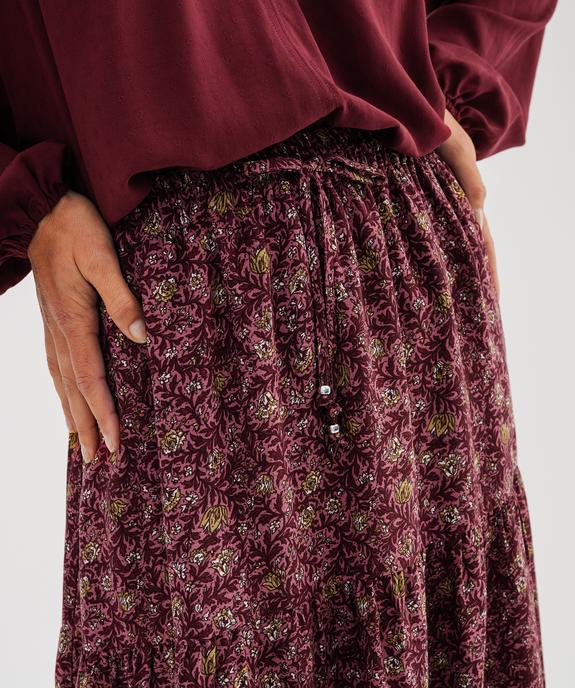 Jupe longue à motifs fleuris et volants femme vue2 - GEMO(FEMME PAP) - GEMO