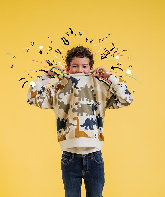 Sweat à capuche imprimé facile à enfiler garçon vue4 - GEMO 4G GARCON - GEMO
