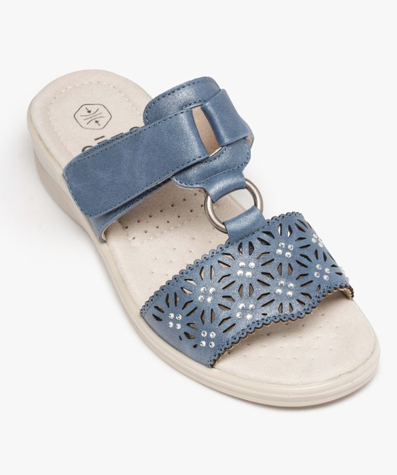 Mules confort femme ajustables à brides ajourées vue5 - GEMO 4G FEMME - GEMO