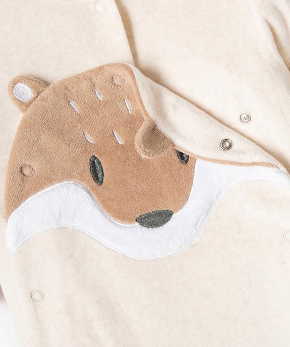 Pyjama en velours ouvert devant motif renard bébé garçon vue3 - GEMO(BEBE DEBT) - GEMO