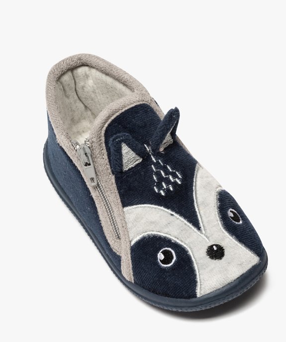 Chaussons bébé garçon bottillons velours avec tête de loup vue5 - GEMO 4G BEBE - GEMO
