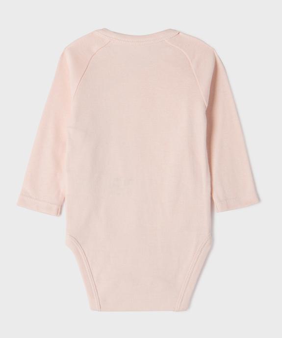 Body manches longues fermeture croisée bébé fille (lot de 3) vue4 - GEMO 4G BEBE - GEMO