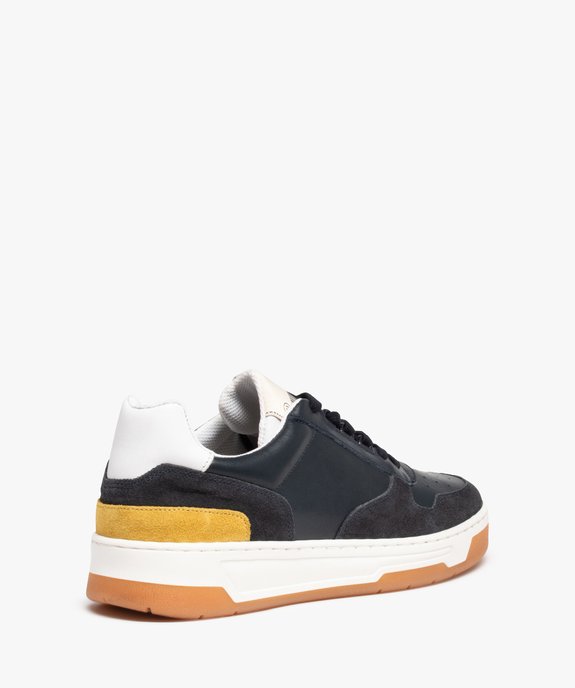 Baskets homme dessus cuir à semelle contrastante – Tanéo vue4 - TANEO - GEMO