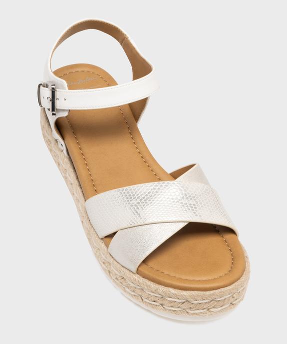 Sandales à talon compensé et semelle plateforme en corde femme vue5 - VALENTINA BALDA - GEMO