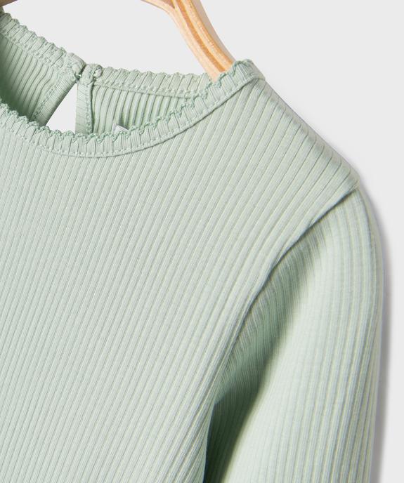 Tee-shirt manches longues en maille côtelée bébé fille vue3 - GEMO 4G BEBE - GEMO