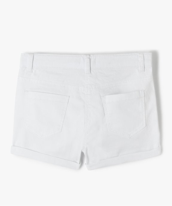 Short en coton stretch avec revers fille vue3 - GEMO (JUNIOR) - GEMO