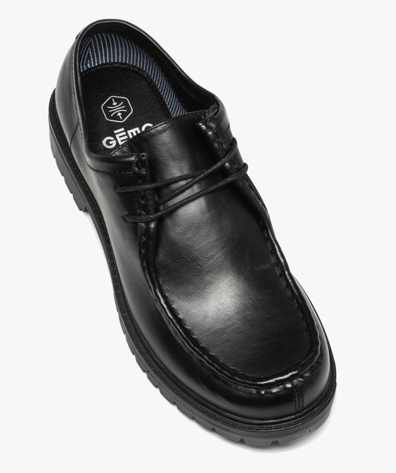 Derbies homme unis à semelle crantée et plateau cousu vue5 - GEMO(URBAIN) - GEMO