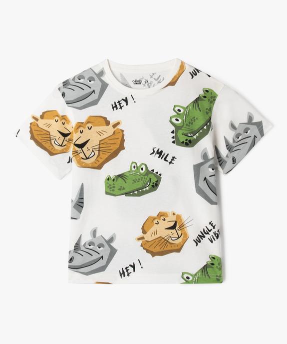 Tee-shirt manches courtes à motifs animaux de la jungle garçon vue1 - GEMO 4G GARCON - GEMO