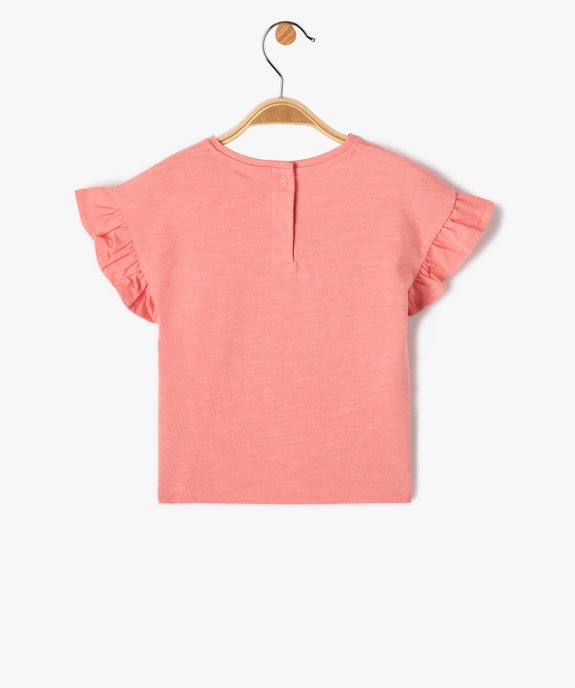 Tee-shirt bébé fille à manches volantées et sequins - LuluCastagnette vue3 - LULUCASTAGNETTE - GEMO