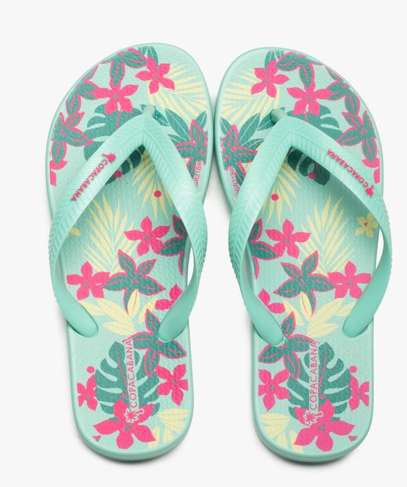 Tongs fille à motif végétal coloré - Copacabana vue1 - COPACABANA - GEMO