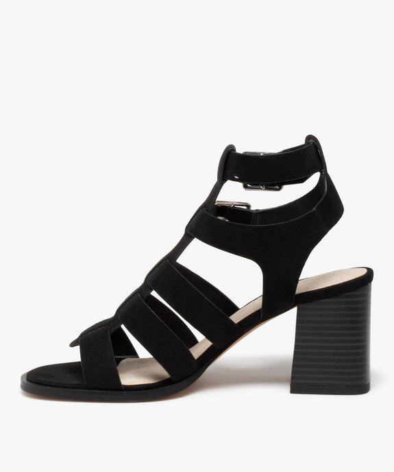 Sandales femme à talon et tige montante style spartiates vue3 - GEMO(URBAIN) - GEMO