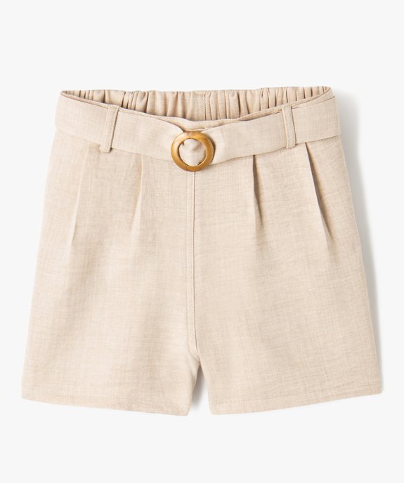 Short ample avec ceinture à boucle fille vue1 - GEMO (ENFANT) - GEMO