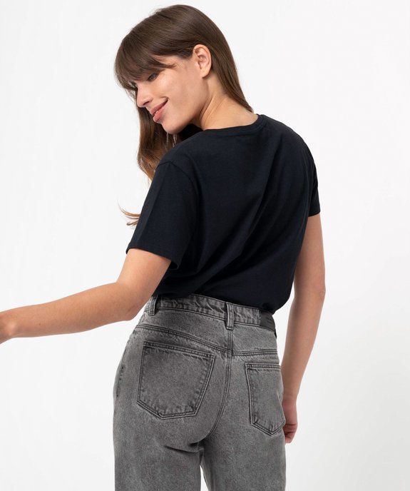 Tee-shirt femme à manches courtes avec dos plus long vue3 - GEMO(FEMME PAP) - GEMO