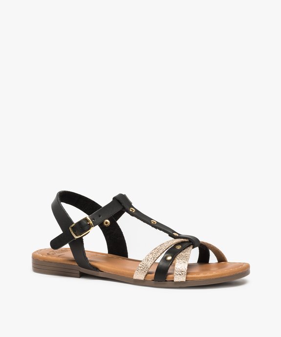 Sandales fille à brides bicolores et clous métalliques vue2 - GEMO (ENFANT) - GEMO