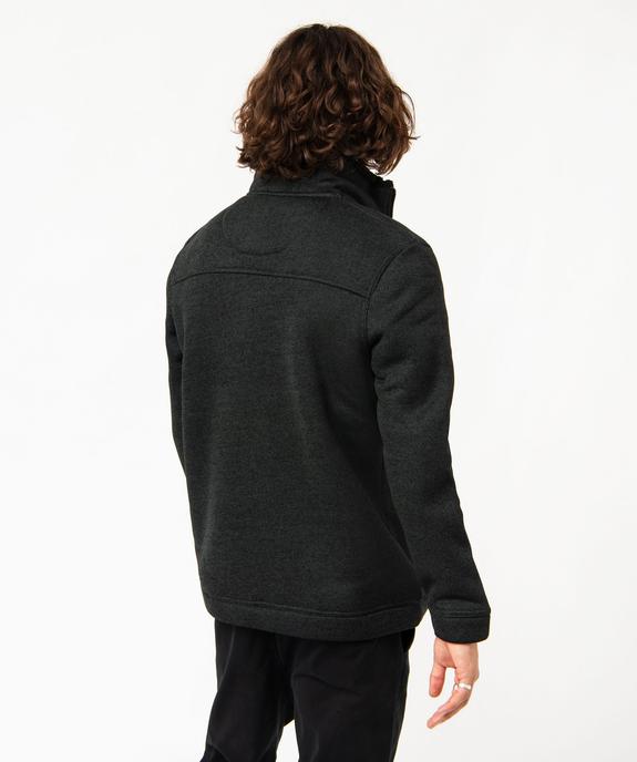 Sweat zippé col montant doublure sherpa homme vue3 - KENSINGTON - GEMO