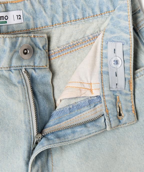 Short en jean coupe ample aspect usé fille vue6 - GEMO 4G FILLE - GEMO