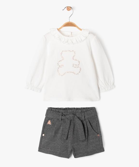 Ensemble 2 pièces bébé fille T-shirt et short - LuluCastagnette vue1 - LULUCASTAGNETTE - GEMO