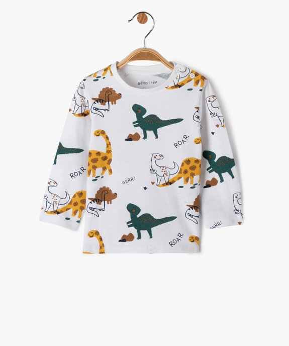 Tee-shirt imprimé à manches longues en coton bébé garçon vue1 - GEMO(BEBE DEBT) - GEMO