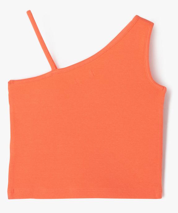 Débardeur asymétrique en coton côtelé fille vue3 - GEMO (ENFANT) - GEMO