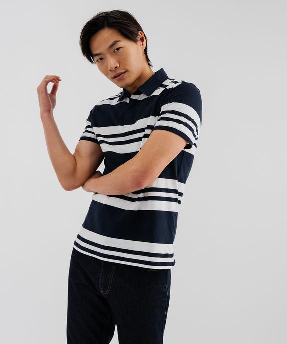 Polo en jersey de coton rayé homme vue1 - GEMO 4G HOMME - GEMO