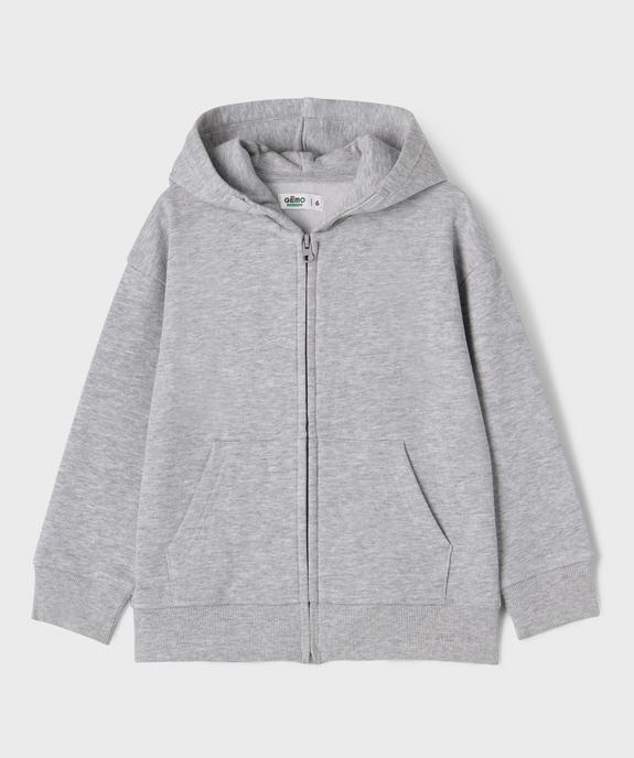 Sweat zippé à capuche garçon vue1 - GEMO (ENFANT) - GEMO