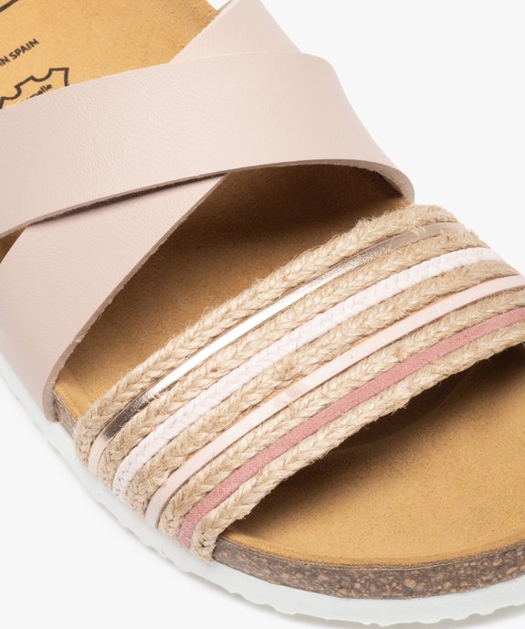 Mules femme à talon plat et brides fantaisie en cordelette vue6 - GEMO (CASUAL) - GEMO